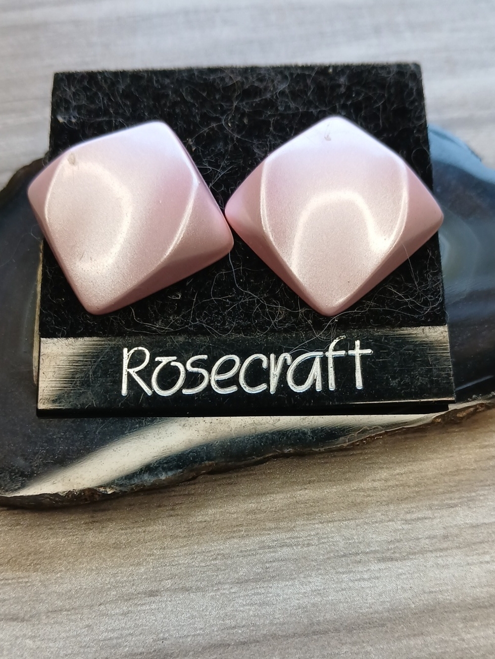 5 For $25 VTG Pink Geometric Pierced Earrings